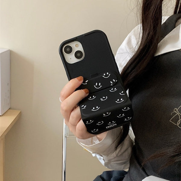 "Smile charm" vertical notebook-style smartphone case
