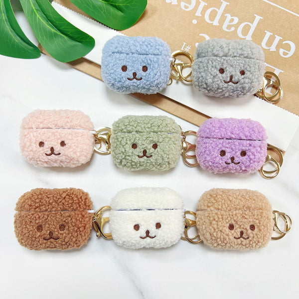 "Always with you" Fluffy AirPods case with face