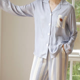 "Wonderful Blue" Dog Embroidered Pajama Set