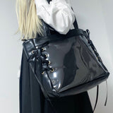 "One Side of Love" Large Capacity Tote Bag with Clear Window