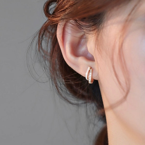 "As if to snuggle up to you" double line ear cuff/pierced earrings