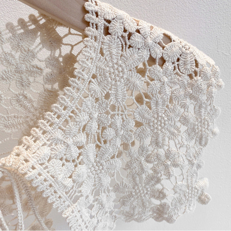 "Wearing Flowers" Floral Cotton Lace Shawl