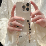 "Carry Your Sparkle" Custom Initial x Star Beaded Phone Strap / Handmade with High-Transparency Case for iPhone 14-15