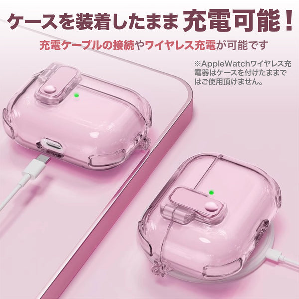 Clear brown AirPods case with "Natural Me" charm
