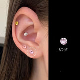 "Simple and Brilliant" Titanium Alloy Mini Diamond Earrings