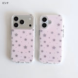 "Coolly gleaming" silver foil star x pale matte iPhone case