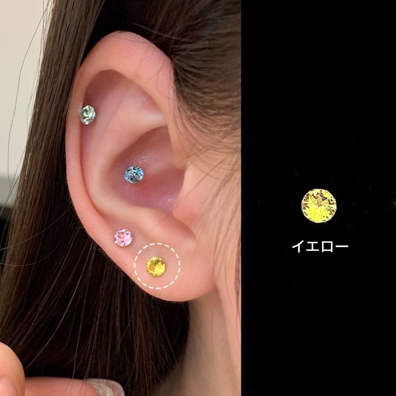 "Simple and Brilliant" Titanium Alloy Mini Diamond Earrings