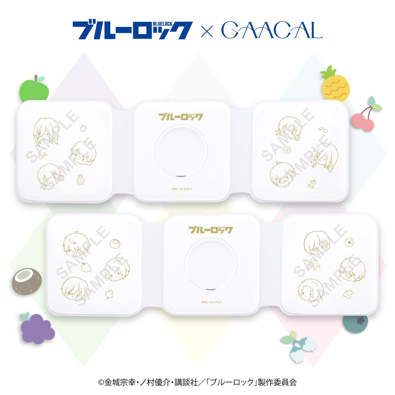 [Pre-order] Limited quantity Bluelock x GAACAL 3-in-1 foldable wireless charger, Magsafe compatible, fruit version. Kiyoshi, Seichi, Chigiri, Hyouma, Horaku, Kai