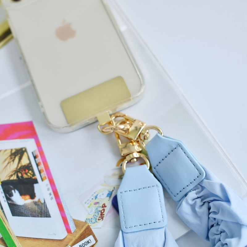 "Soft and elegant" scrunchie-style smartphone strap (crossbody type)
