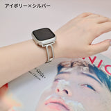 「大人上品な素材ミックス」レザーメタルフレーム ミニマル Apple Watchバンド（全3色）