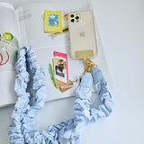 "Soft and elegant" scrunchie-style smartphone strap (crossbody type)