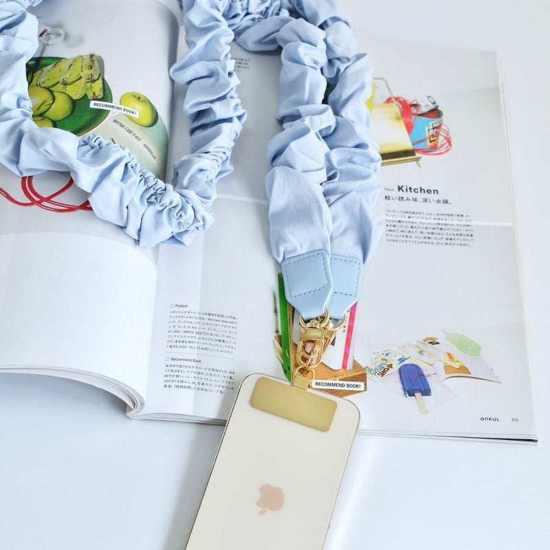 "Soft and elegant" scrunchie-style smartphone strap (crossbody type)