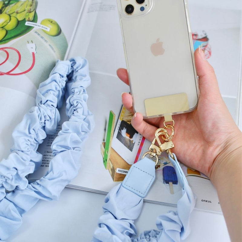 "Soft and elegant" scrunchie-style smartphone strap (crossbody type)