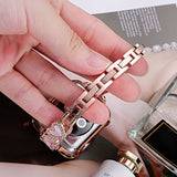 "Accessory Feel" Heart Shell x Rhinestone Metal Chain Apple Watch Band / Delicately Feminine Bracelet Style