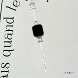 "Heart Elegance" Metal and PU Leather Apple Watch Band