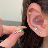 "Simple and Brilliant" Titanium Alloy Mini Diamond Earrings