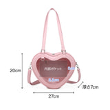 "Peek into the Heart" Heart bag with clear window for your favorite character