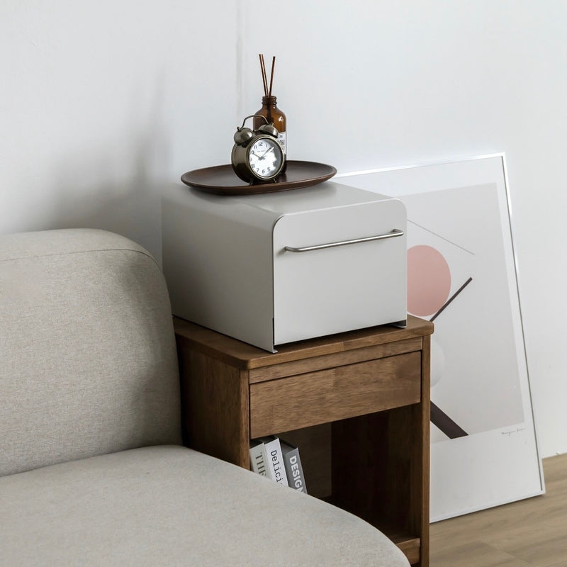 "First team waiting area" storage rack with drawers