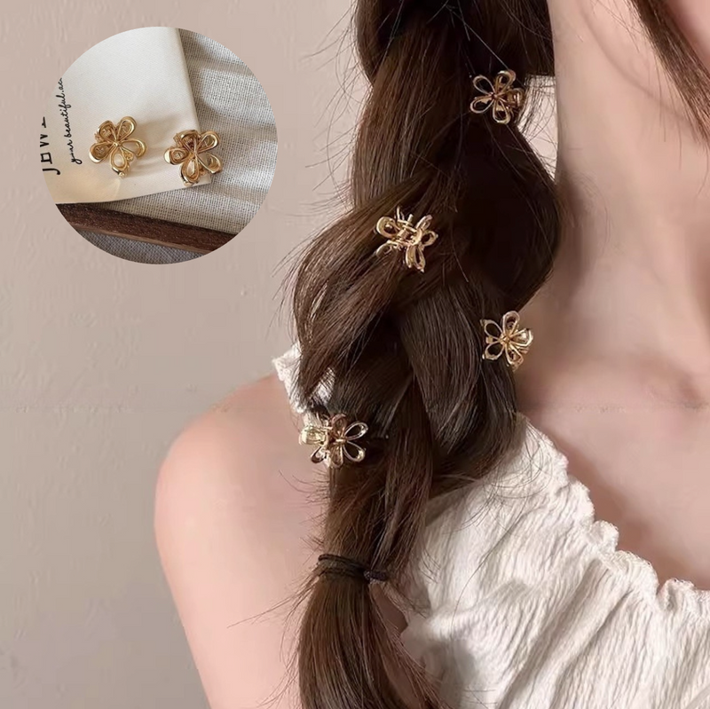 "Subtle sparkle" mini flower hair clip