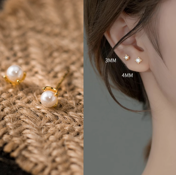 "Pure Flower" Pearl Ring Earrings