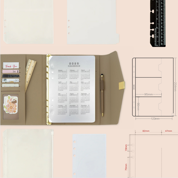 "Adult Note" Loose Leaf Notebook Refills A5 A6 Monthly &amp; Weekly Basic
