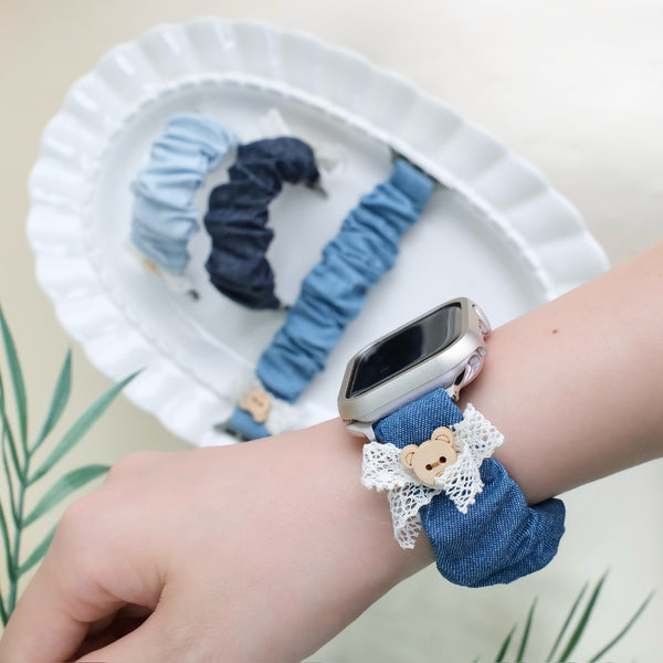 "Yurukawa Denim" Bear Ribbon Apple Watch Band