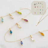 Add the colors of your favorite to your everyday life: 12 Oshi Color Drop & Rhombus Zirconia Necklace | S925 Silver (14K Plated)