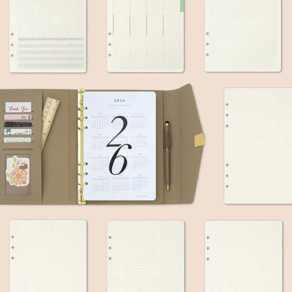 "Adult Note" Loose Leaf Notebook Refills A5 A6 Monthly &amp; Weekly Basic