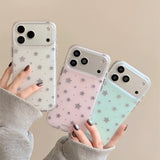 "Coolly gleaming" silver foil star x pale matte iPhone case
