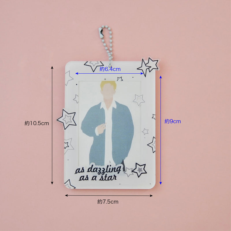 "Special Charm" Star Pattern Frame Card Case with Chain