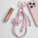 Adult-Cute Balletcore. Handmade Lace-Up Ribbon Phone Strap | Butterfly Ribbon - Drop Prevention [2 Colors]