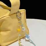 "Embrace Summer, Sparkling Ocean Hues" Anti-drop Beaded Phone Strap