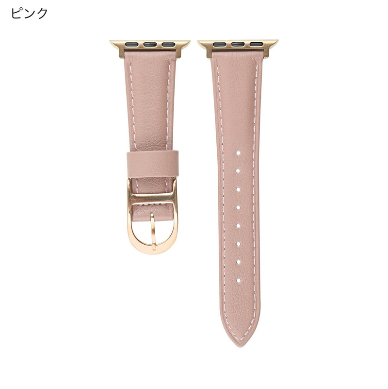 "Stylish D-shaped buckle" Genuine leather slim fit leather band