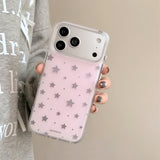 "Coolly gleaming" silver foil star x pale matte iPhone case