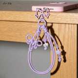 Adult-Cute Balletcore. Handmade Lace-Up Ribbon Phone Strap | Butterfly Ribbon - Drop Prevention [2 Colors]