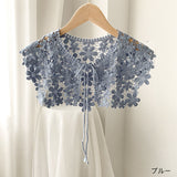 "Wearing Flowers" Floral Cotton Lace Shawl