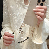 "Carry Your Sparkle" Custom Initial x Star Beaded Phone Strap / Handmade with High-Transparency Case for iPhone 14-15