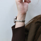"Double Line Shine" Metal Bracelet-Style Watch Band