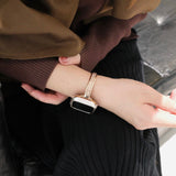 "Double Line Shine" Metal Bracelet-Style Watch Band