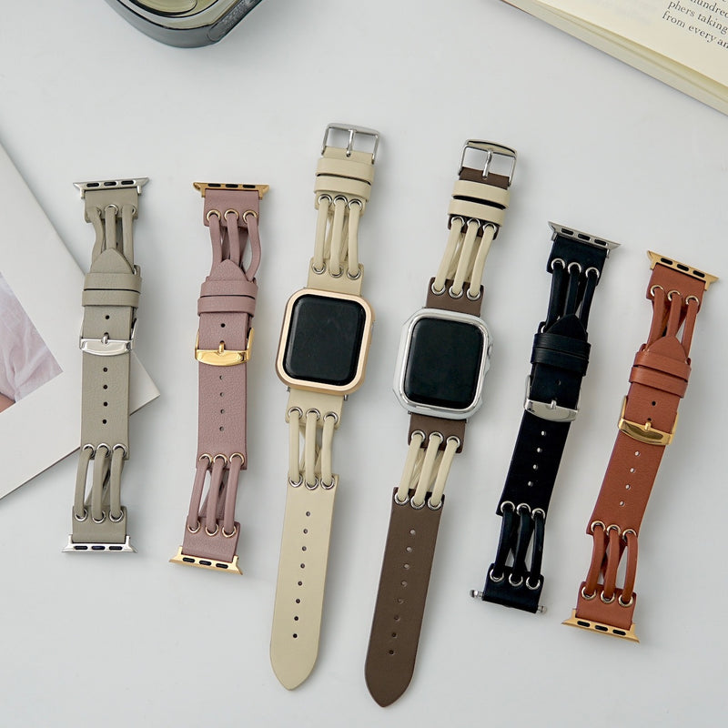 "Connected and lightweight" PU leather Apple Watch band 