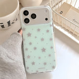 "Coolly gleaming" silver foil star x pale matte iPhone case