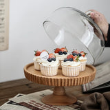 "Natural and cute floral wooden cake stand"