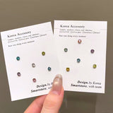 "Simple and Brilliant" Titanium Alloy Mini Diamond Earrings