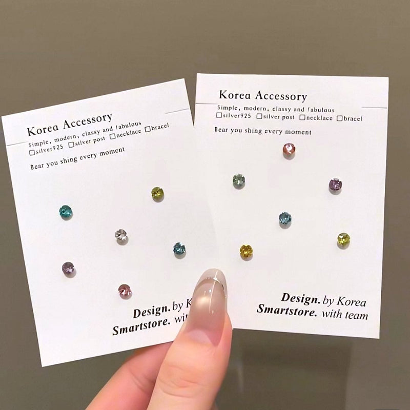 "Simple and Brilliant" Titanium Alloy Mini Diamond Earrings