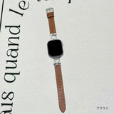 "Heart Elegance" Metal and PU Leather Apple Watch Band