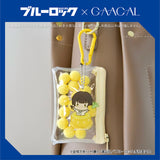 Limited quantity Blue Rock x GAACAL mini clear pouch with charm, fruit version, by Rin Ito