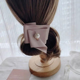 Pearl-Embellished Ribbon Hair Clip: A Touch of Elegant Charm