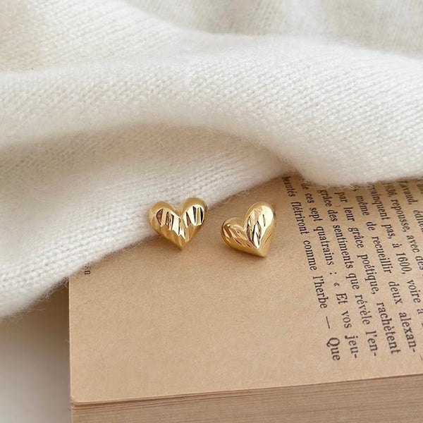 "As is" Gold Heart Earrings