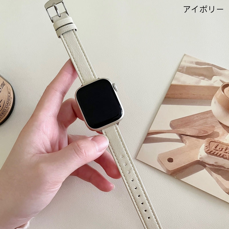 "Adult Color" Genuine Leather Apple Watch Band 