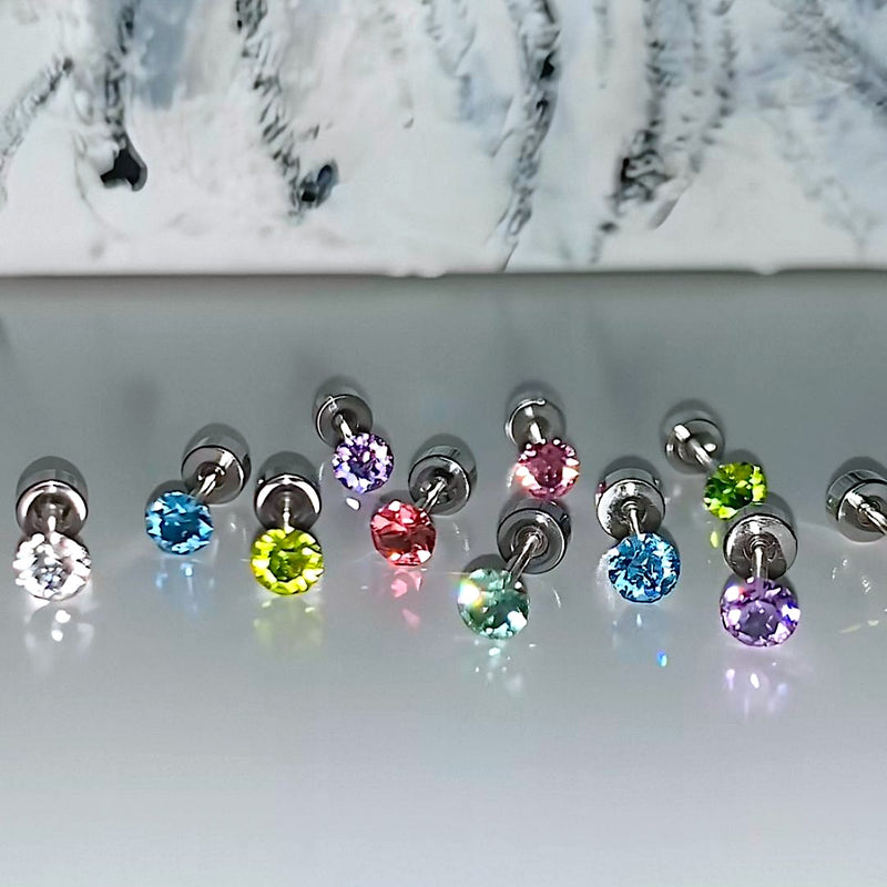 "Simple and Brilliant" Titanium Alloy Mini Diamond Earrings